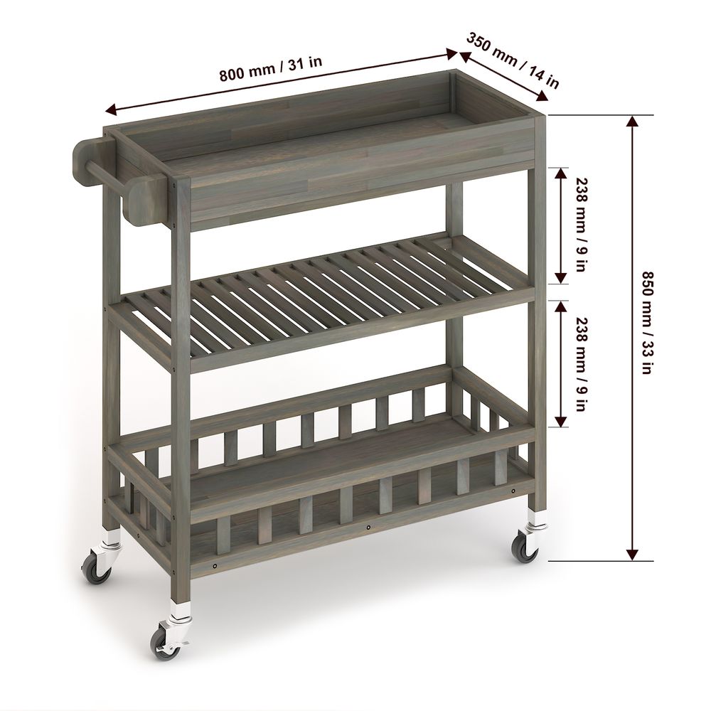 Holger Kitchen Cart 799mm X 349mm - Dusk Grey