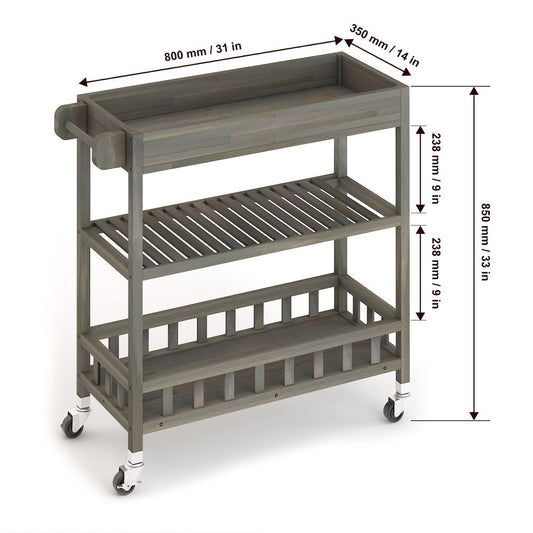 Holger Kitchen Cart 799mm X 349mm - Dusk Grey