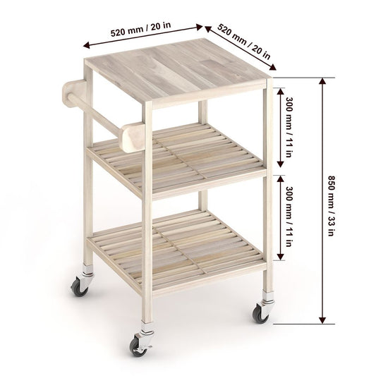 Holger Kitchen Cart 520mm X 850mm - Organic White