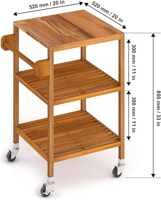 Holger Kitchen Cart 520mm X 850mm - Golden Teak