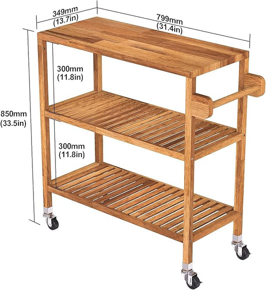 Holger Kitchen Cart 799mm X 349mm - Golden Teak
