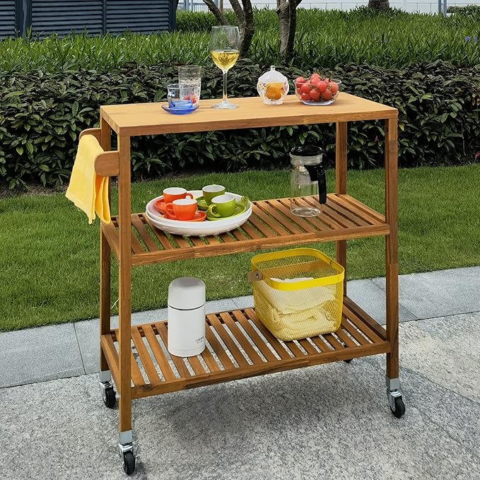 Holger Kitchen Cart 799mm X 349mm - Golden Teak