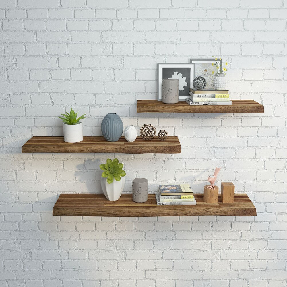 Acacia Afloat Wall Shelf 1200mmW - Brown