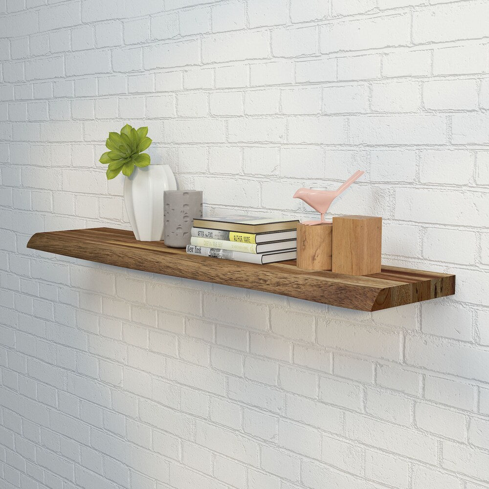 Acacia Afloat Wall Shelf 1200mmW - Brown