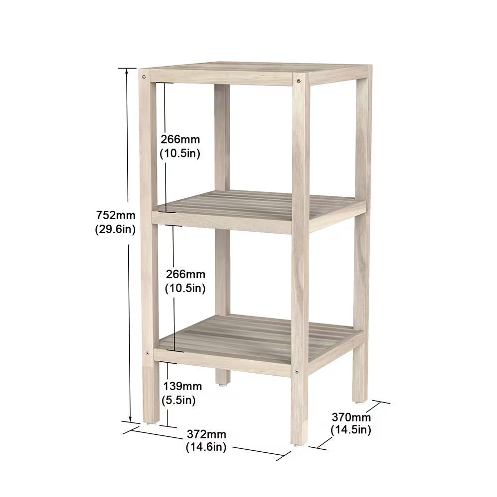 Holger Organic White 3 Tier Shelf
