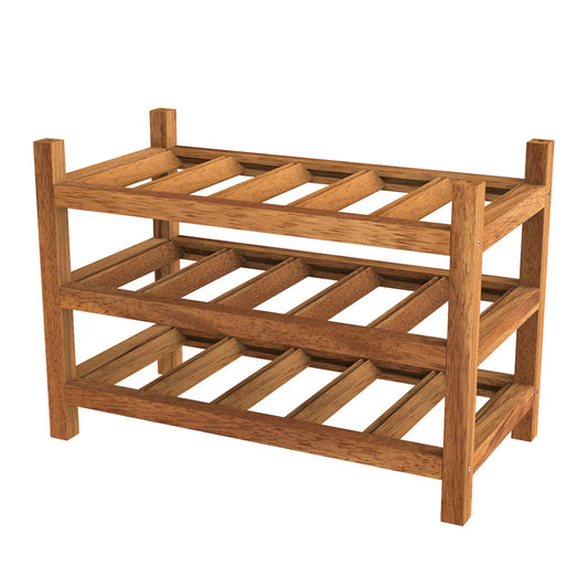 Holger 15 Bottle Wine Rack Acacia Golden Teak