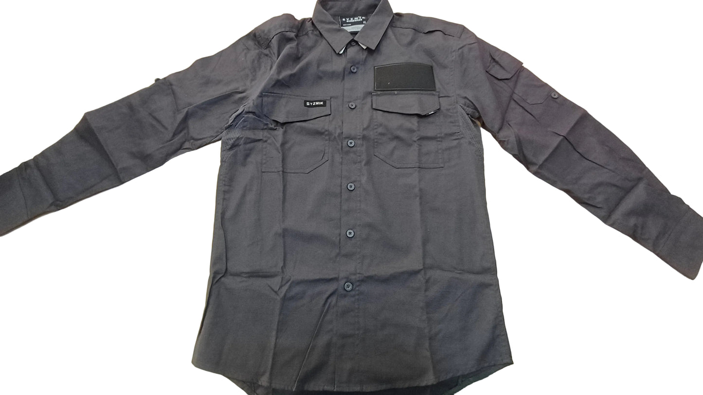 Syzmik Mens Rugged Cooling Long Sleeve Shirt Charcoal ZW400 -XS