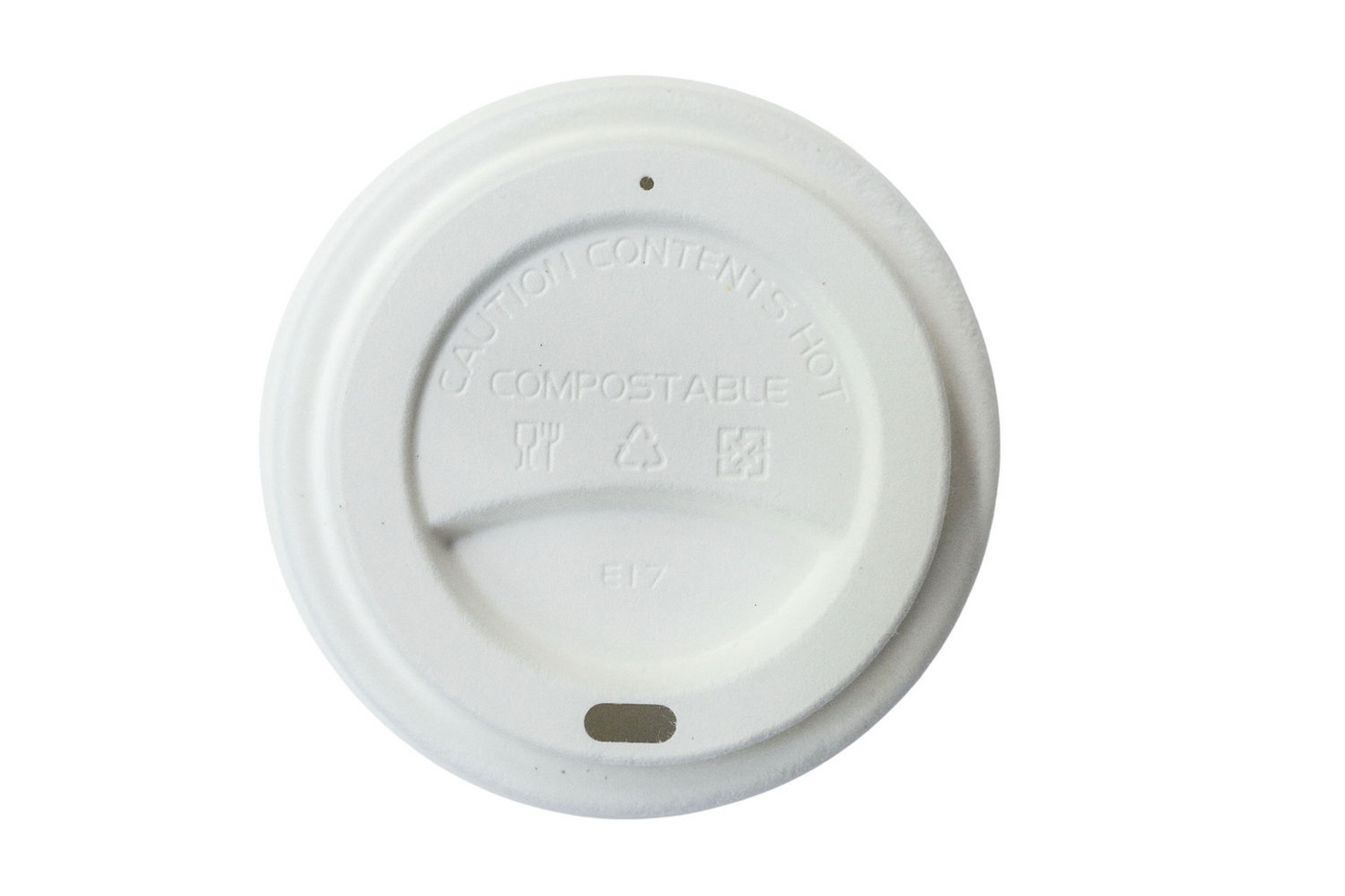 Hutamaki Kiwiana Compostable Sugarcane Hot Cup Lid 90mm 50 (Pack)