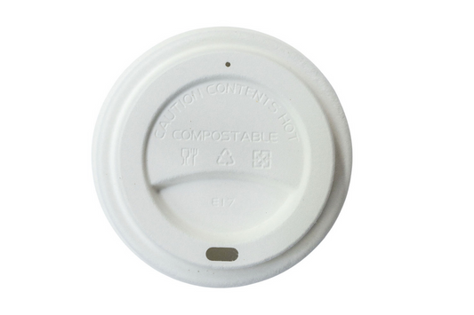 Hutamaki Kiwiana Compostable Sugarcane Hot Cup Lid 90mm 50 (Pack)