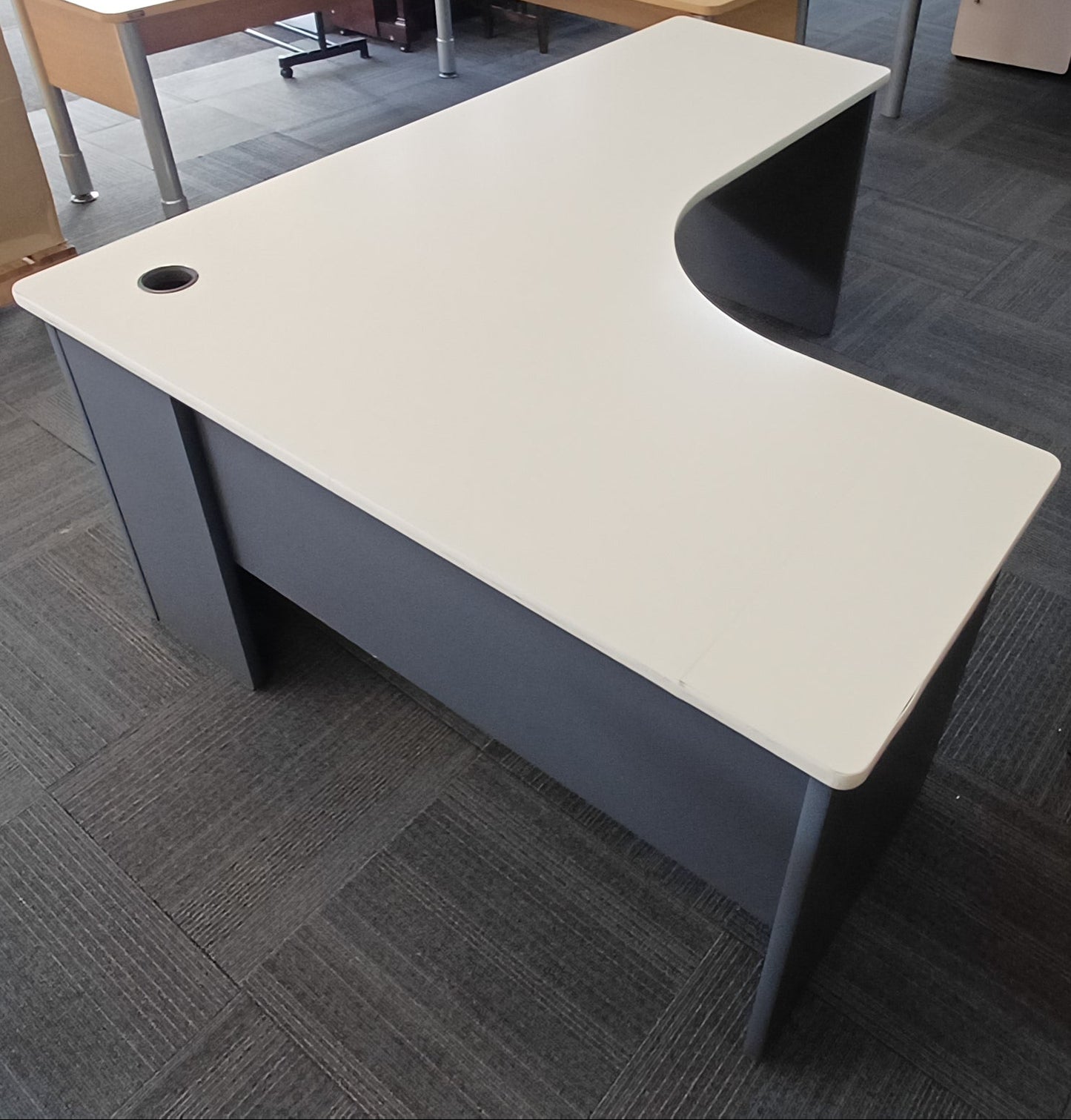 White L Shape Desk