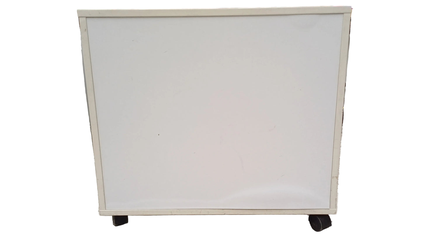 Cabinet with Wheels and Right-side Drawers - White