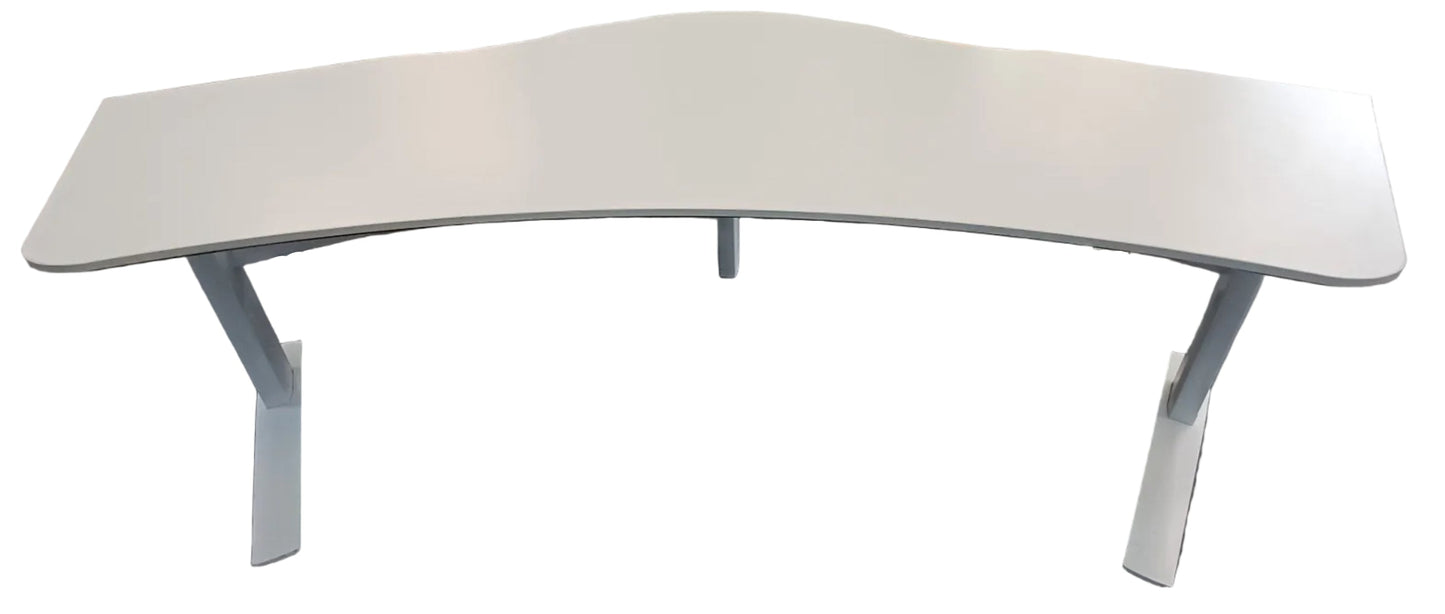 White Curved Desk