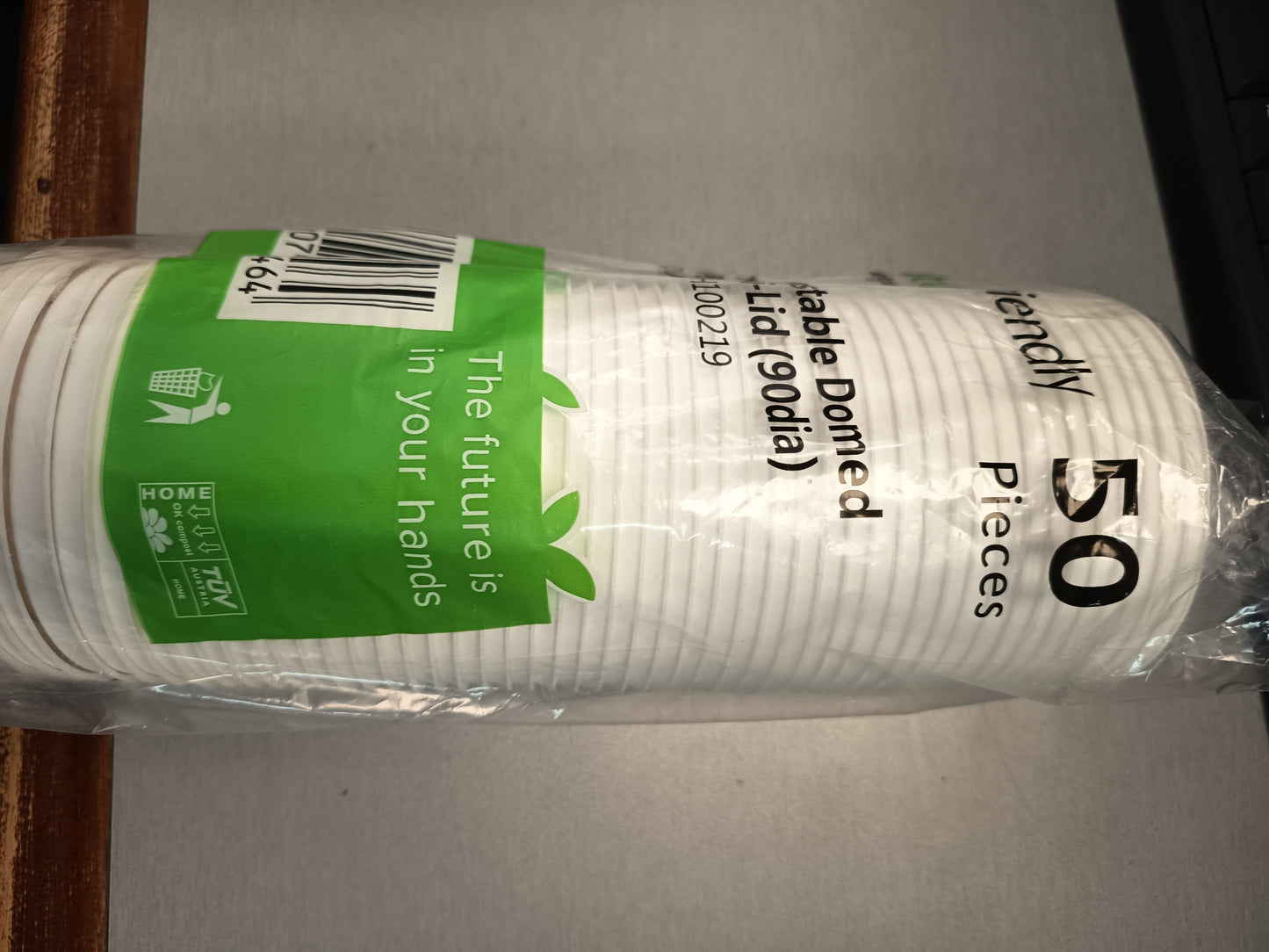 Hutamaki Kiwiana Compostable Sugarcane Hot Cup Lid 90mm 50 (Pack)