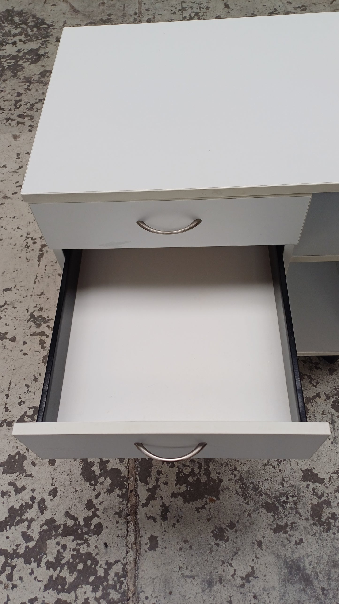 Cabinet with Wheels and Left-side Drawers - White