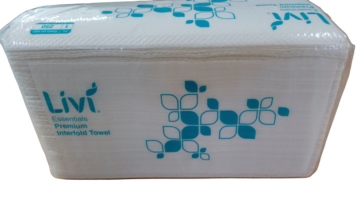Livi Essentials Interfold Hand Towel, 1 Ply