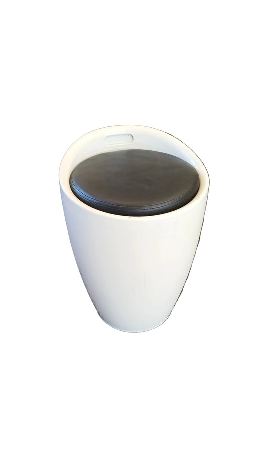 White Cushioned Stool