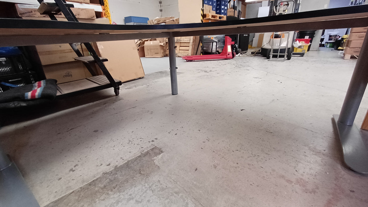 L shaped desk- screws on top