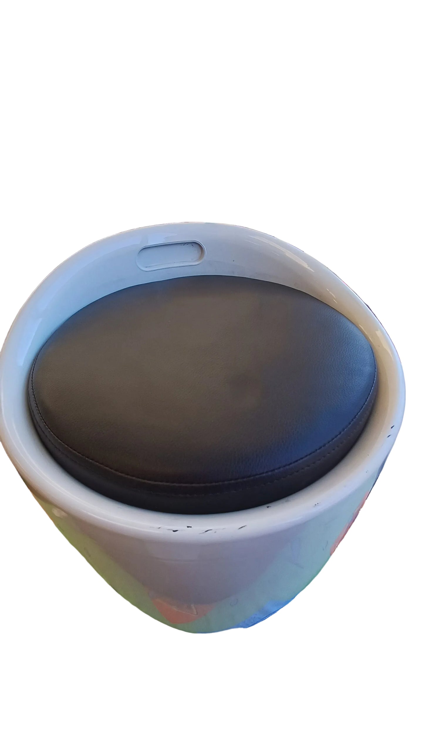 White Cushioned Stool