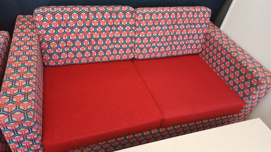 Red double seater couch
