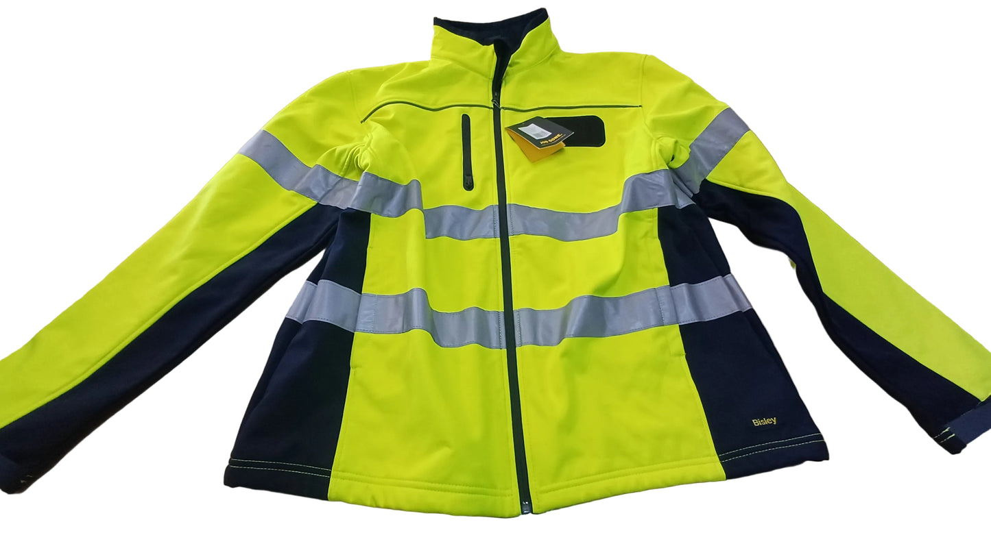 Bisley Women's Hi Vis Taped Soft Shell Jacket 2XL