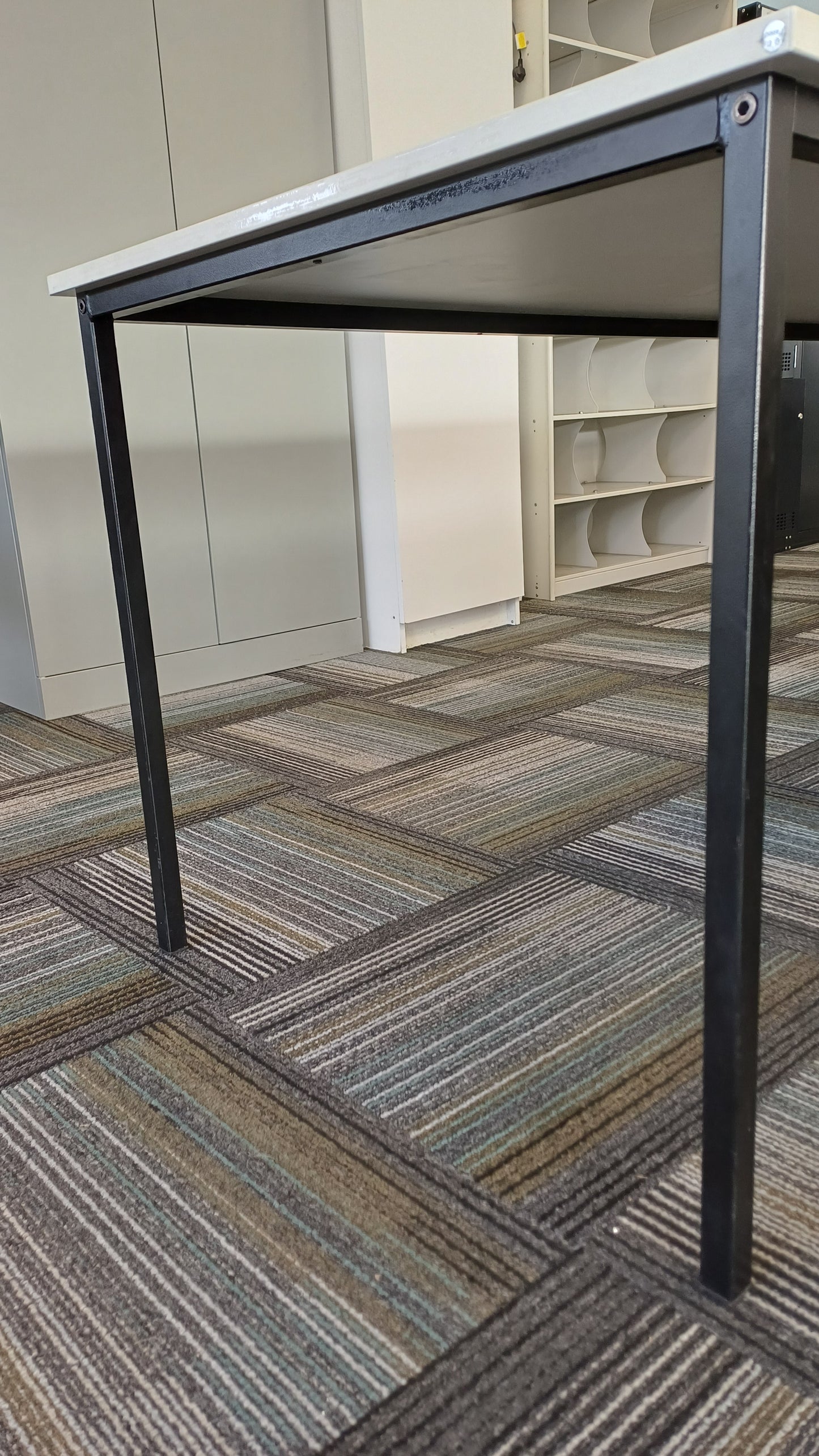 White Straight Desk
