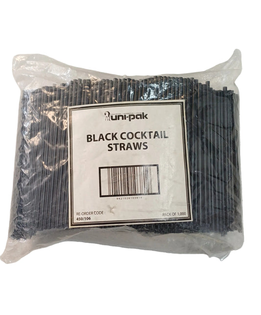 Uni-pack black cocktail straws (Pack of 1000)