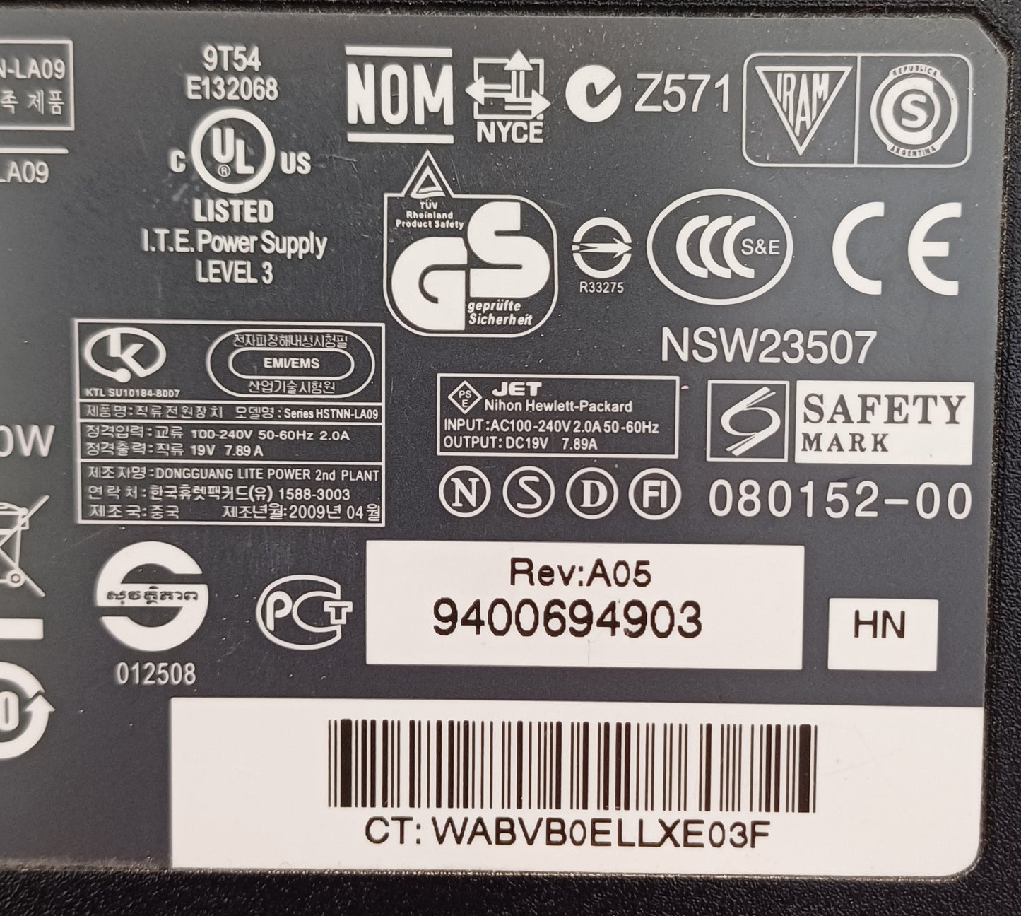 HP Power Adaptor-model series HSTNN-LA09