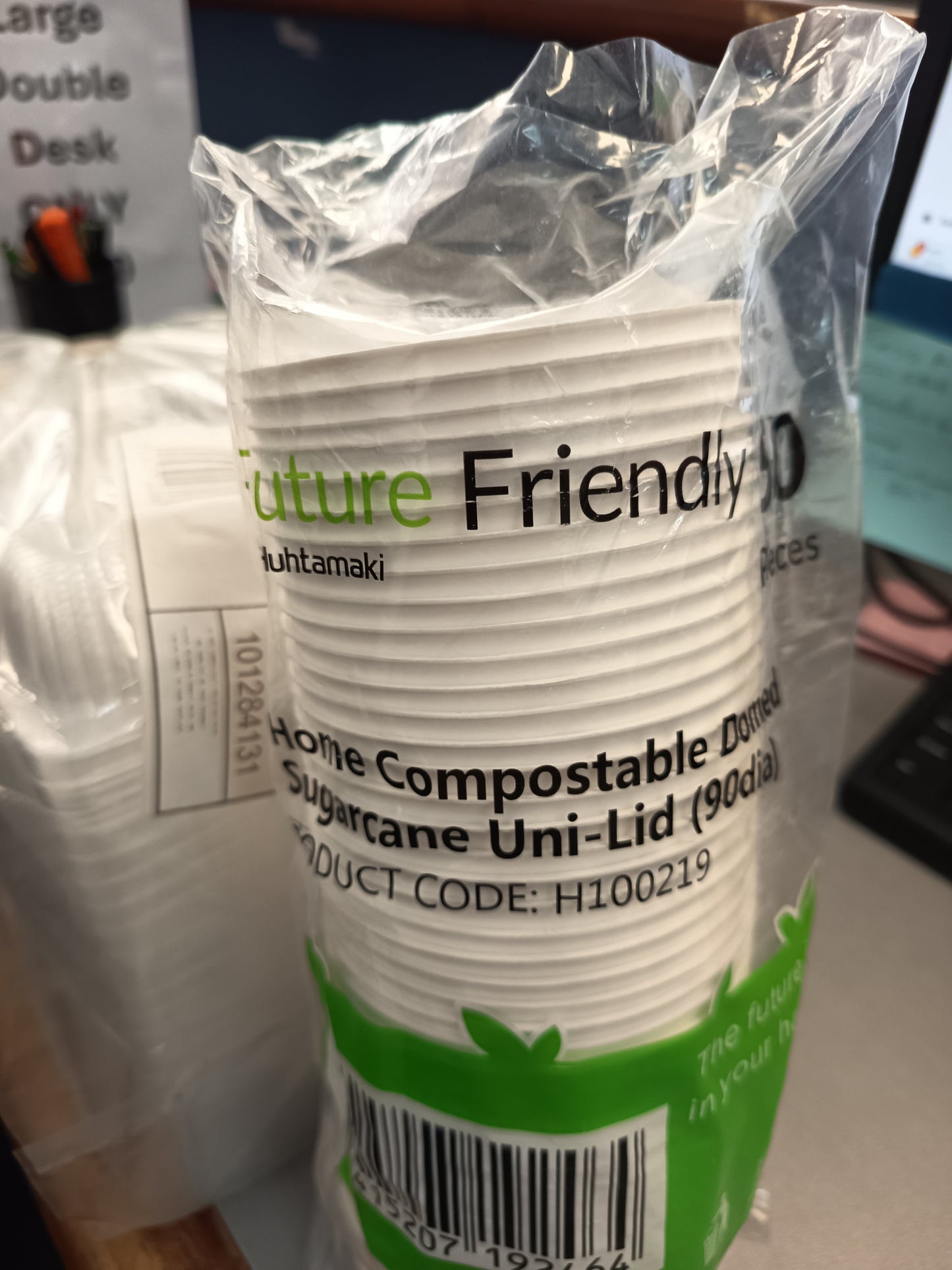 Hutamaki Kiwiana Compostable Sugarcane Hot Cup Lid 90mm 50 (Pack)