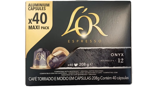 L'or Coffee Capsules Onyx Intensity 12 (x40 maxi pack)
