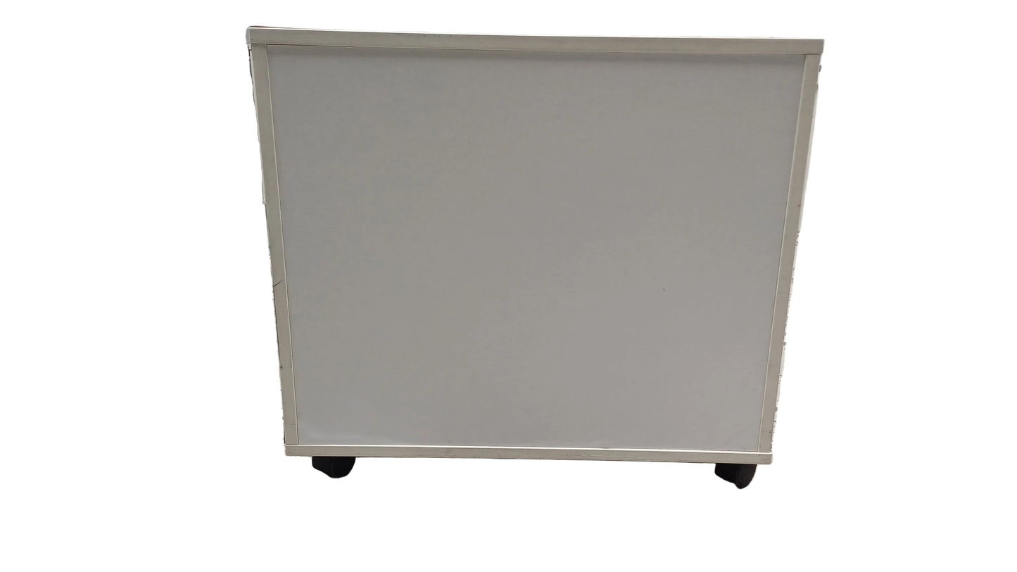 Cabinet with Wheels and Left-side Drawers - White