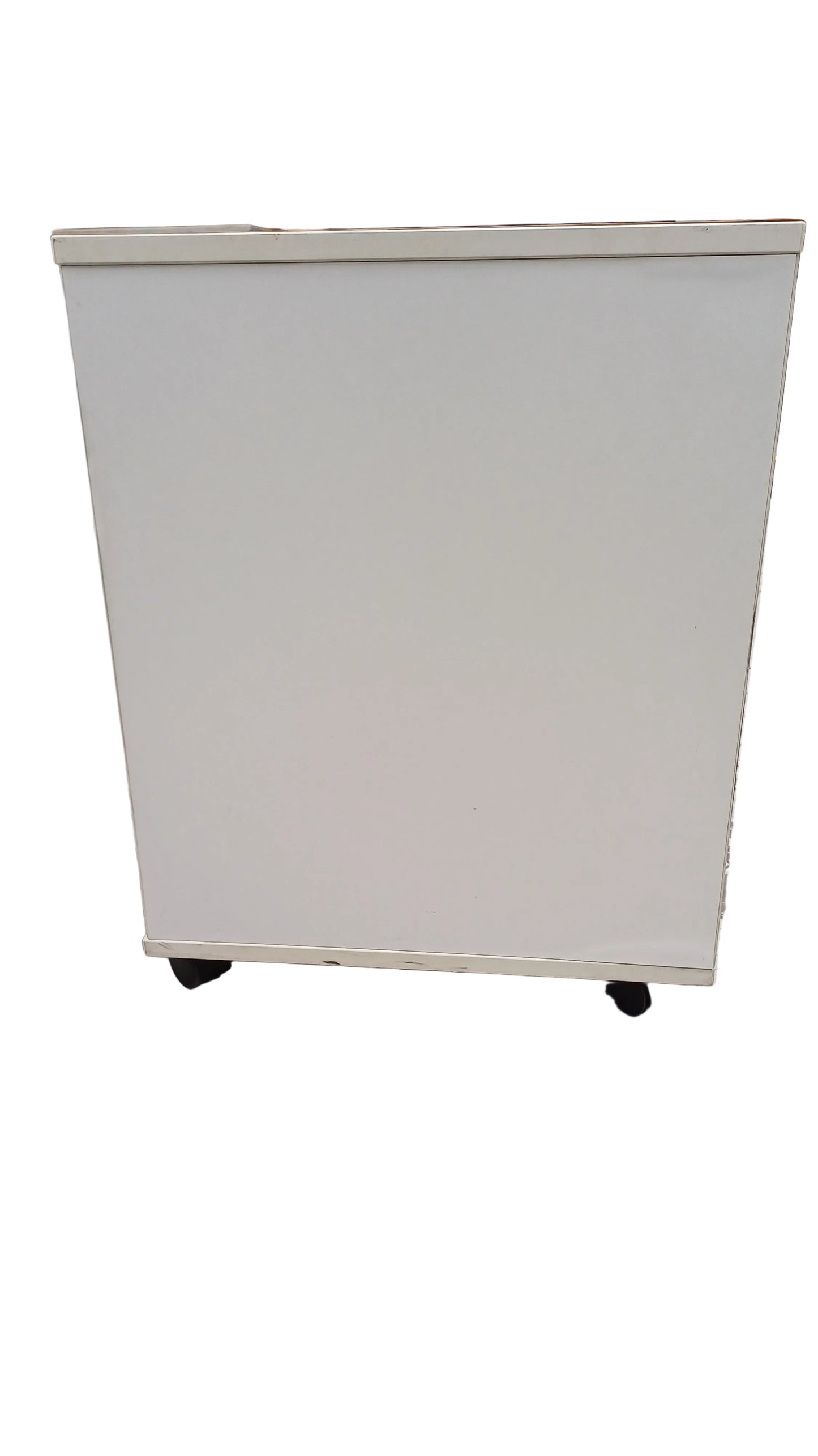 Cabinet with Wheels and Left-side Drawers - White