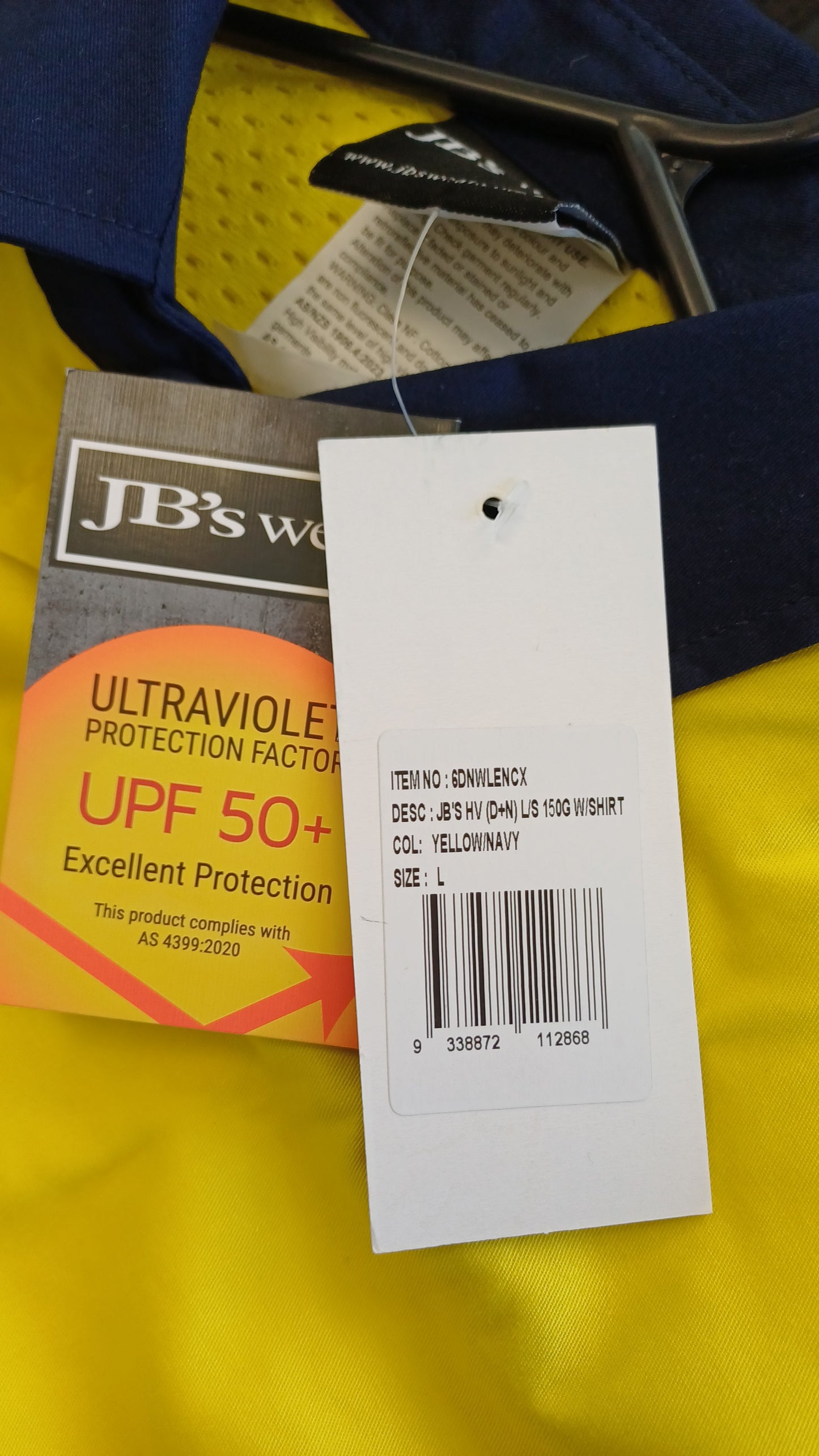 JB's Wear Hi-Vis Long Sleeve - Yellow [L]